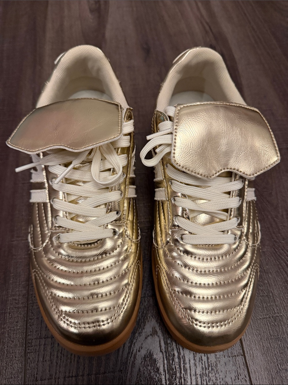 Steve Madden Madrid Foldover Gold Metallic Women's Sneakers Size 10